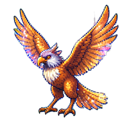炎の雷鳥 — 256×256 ピクセルアートスプライト