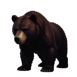 Fire War Bear — 256×256 pixel art sprite