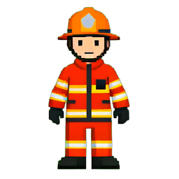 Pompier — sprite pixel art 256×256