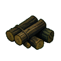 Holzbundle — 256×256 Pixel-Art-Sprite