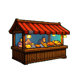 Mercado de pescado — sprite pixel art 256×256