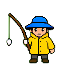 Fisherman (16-Bit) - 256x256 pixel art sprite