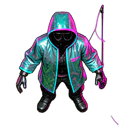 Fisherman (Cyberpunk) - 256x256 pixel art sprite
