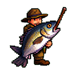 Fisherman - 256x256 pixel art sprite