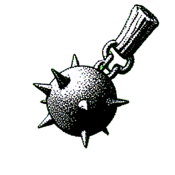 Flail (1-Bit) - 256x256 pixel art sprite