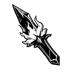 Flammentänzerin (1-Bit) — 256×256 Pixel-Art-Sprite