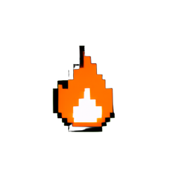 Flammentänzerin (Niedrig Auflösung) — 256×256 Pixel-Art-Sprite