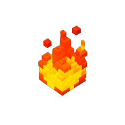 Dançarina da Chama (Voxel) — sprite pixel art 256×256