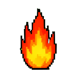 Flammenpfeiler-Explosion — 256×256 Pixel-Art-Sprite