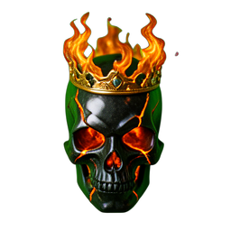 Flame Skull (HD-2D) - 256x256 pixel art sprite
