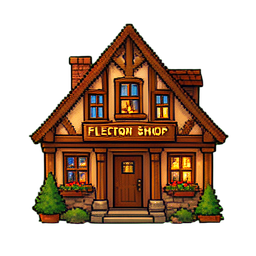 Magasin de flèches — sprite pixel art 256×256