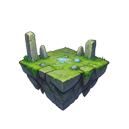 Floating Stone Platform Mossy — 256×256 pixel art sprite
