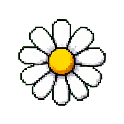 Flower Daisy (16-Bit) - 256x256 pixel art sprite