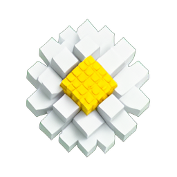 Flower Daisy (Voxel) — 256×256 pixel art sprite