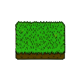 Ladrilho de grama e flores — sprite pixel art 256×256