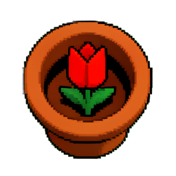 Flower Pot (16-Bit) - 256x256 pixel art sprite