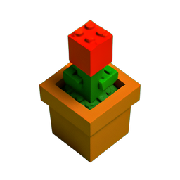 Flower Pot (Voxel) - 256x256 pixel art sprite