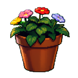 Vaso de flor — sprite pixel art 256×256