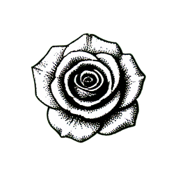 Flower Rose (1-Bit) - 256x256 pixel art sprite
