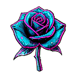 Flower Rose (Cyberpunk) — 256×256 pixel art sprite