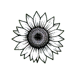 Flower Sunflower (1-Bit) - 256x256 pixel art sprite