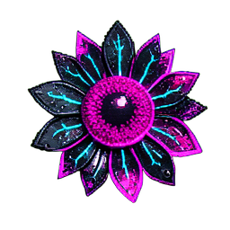 Flower Sunflower (Cyberpunk) - 256x256 pixel art sprite