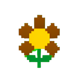 Flor Girassol (Baixa Resolução) — sprite pixel art 256×256