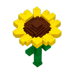 Flower Sunflower (Voxel) - 256x256 pixel art sprite