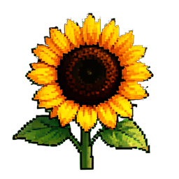 Girassol — sprite pixel art 256×256