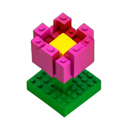 Flower Tulip (Voxel) - 256x256 pixel art sprite