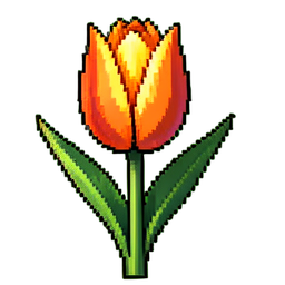 Blume Tulpe — 256×256 Pixel-Art-Sprite