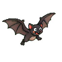 Balayeur de chauves-souris volantes — sprite pixel art 256×256