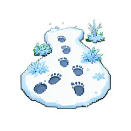 Footprints Trail Snow — 256×256 pixel art sprite