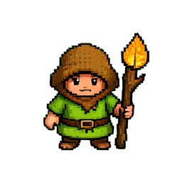 Druide de forêt (16-bit) — sprite pixel art 256×256