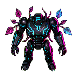 Druide de forêt (Cyberpunk) — sprite pixel art 256×256