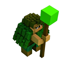 Druide de forêt (Voxel) — sprite pixel art 256×256