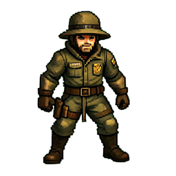 Guarda floresta — sprite pixel art 256×256