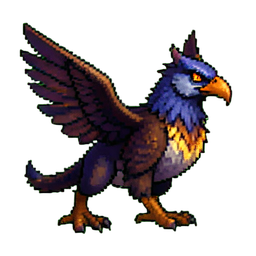 Wald-Thunderbird — 256×256 Pixel-Art-Sprite