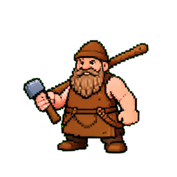 Martelo de forja — sprite pixel art 256×256