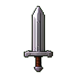 Épée grande de fer forgé — sprite pixel art 256×256