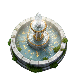 喷泉 (HD-2D) — 256×256 像素游戏素材
