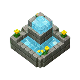 Fountain (Voxel) - 256x256 pixel art sprite