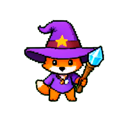 Fox Mage (16-Bit) - 256x256 pixel art sprite