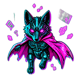Fox Mage (Cyberpunk) - 256x256 pixel art sprite