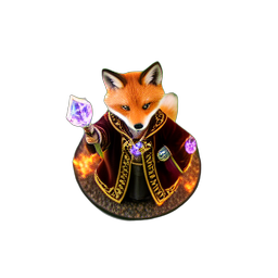 狐魔術師 (HD-2D) — 256×256 ピクセルアートスプライト