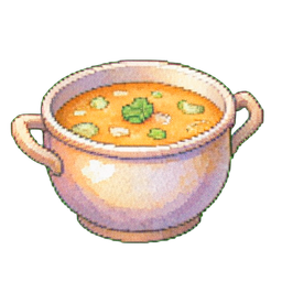 French Onion Soup Crock — 256×256 pixel art sprite