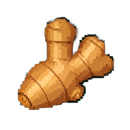 Frischer Ingwerwurzel — 256×256 Pixel-Art-Sprite