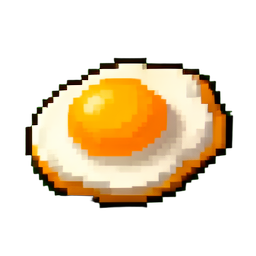 Gekochtes Ei — 256×256 Pixel-Art-Sprite