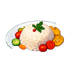 Gebratener Reis-Teller — 256×256 Pixel-Art-Sprite
