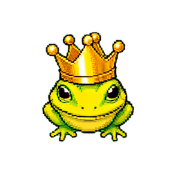 Froschprinz (16-Bit) — 256×256 Pixel-Art-Sprite